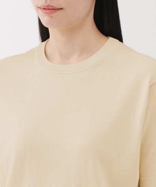 無印良品(ムジルシリョウヒン)の「婦人 UVカット強撚コットン五分袖セーター(ニット/セーター・レディース・ブラック/ネイビー/オフホワイト/アイボリー・S/M/L/XL)」の19枚目の写真