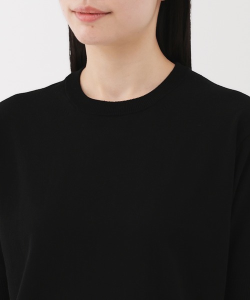 無印良品(ムジルシリョウヒン)の「婦人 UVカット強撚コットン五分袖セーター(ニット/セーター・レディース・ブラック/ネイビー/オフホワイト/アイボリー・S/M/L/XL)」の13枚目の写真