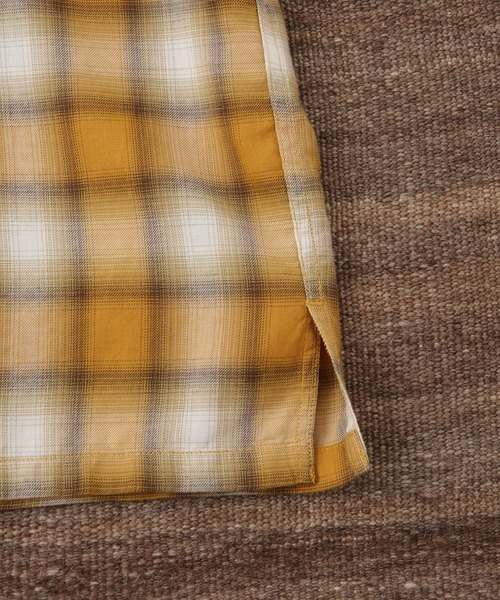 WILD LIFE TAILOR Adam et Rope'（ワイルドテーラーアダムエロペ　）の「【WILD LIFE TAILOR】オンブレチェック ドレープ オープンカラーシャツ（シャツ/ブラウス・メンズ・ブラック系その他/グリーン系その他2/イエロー系その他・M/L）」の6枚目の写真