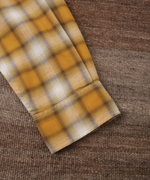WILD LIFE TAILOR Adam et Rope'（ワイルドテーラーアダムエロペ　）の「【WILD LIFE TAILOR】オンブレチェック ドレープ オープンカラーシャツ（シャツ/ブラウス・メンズ・ブラック系その他/グリーン系その他2/イエロー系その他・M/L）」の7枚目の写真