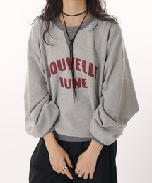 MUHET | synthetic leather logo volume sweatshirt / 合皮ロゴボリュームスウェット(スウェット)