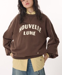 synthetic leather logo volume sweatshirt / 合皮ロゴボリュームスウェット
