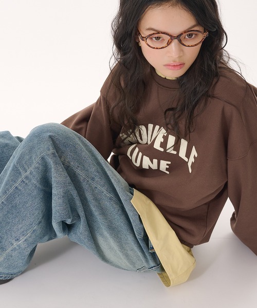 MUHET(ミュエータ)の「synthetic leather logo volume sweatshirt / 合皮ロゴボリュームスウェット(スウェット・レディース・ブラウン/杢グレー・FREE)」の21枚目の写真
