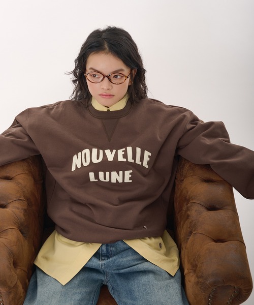 MUHET(ミュエータ)の「synthetic leather logo volume sweatshirt / 合皮ロゴボリュームスウェット(スウェット・レディース・ブラウン/杢グレー・FREE)」の20枚目の写真