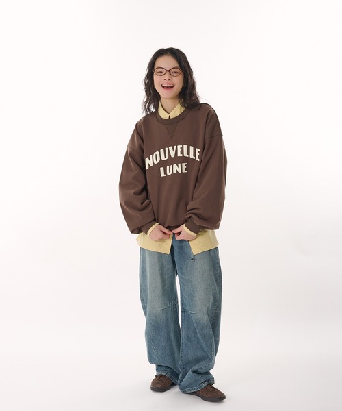 MUHET(ミュエータ)の「synthetic leather logo volume sweatshirt / 合皮ロゴボリュームスウェット(スウェット・レディース・ブラウン/杢グレー・FREE)」の22枚目の写真
