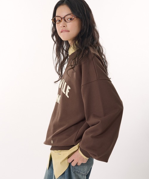 MUHET(ミュエータ)の「synthetic leather logo volume sweatshirt / 合皮ロゴボリュームスウェット(スウェット・レディース・ブラウン/杢グレー・FREE)」の17枚目の写真