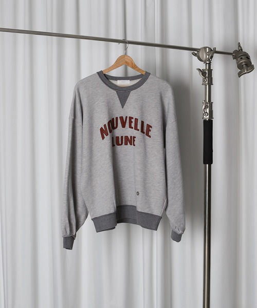 MUHET(ミュエータ)の「synthetic leather logo volume sweatshirt / 合皮ロゴボリュームスウェット(スウェット・レディース・ブラウン/杢グレー・FREE)」の3枚目の写真
