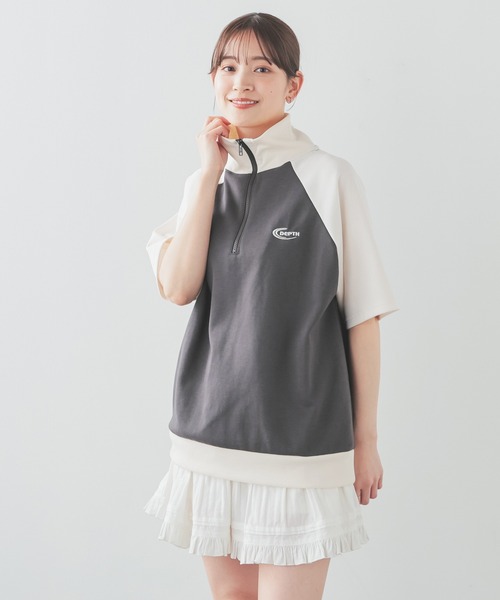 ハーフジップゆるトップス（スウェット）｜Honeys（ハニーズ）の