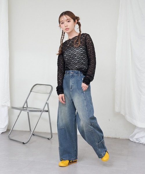 RAY CASSIN（レイカズン）の「【スカーフ付き】レーストップス インナーセット（Tシャツ/カットソー・レディース・ホワイト/ブラック/ベージュ・FREE）」の18枚目の写真