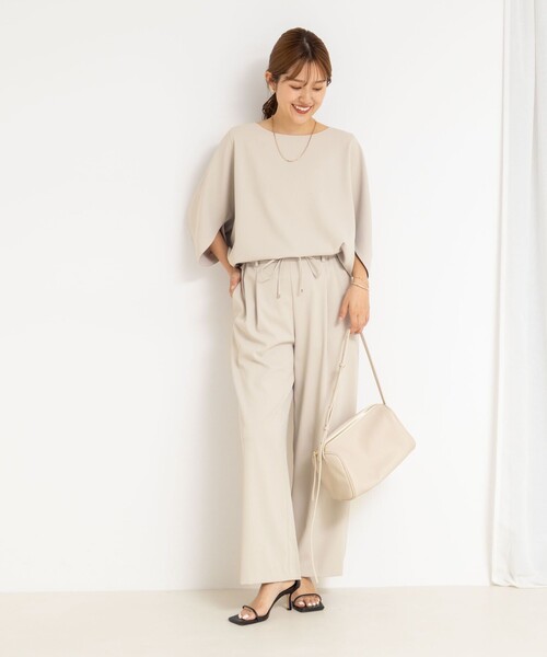 NOLLEY’S（ノーリーズ）の「《セットアップ対応》ウォッシャブルツイルイージーパンツ（その他パンツ・レディース・ブラック/ホワイト/ネイビー/チャコールグレー/グレイッシュベージュ・34/36/38/40）」の6枚目の写真