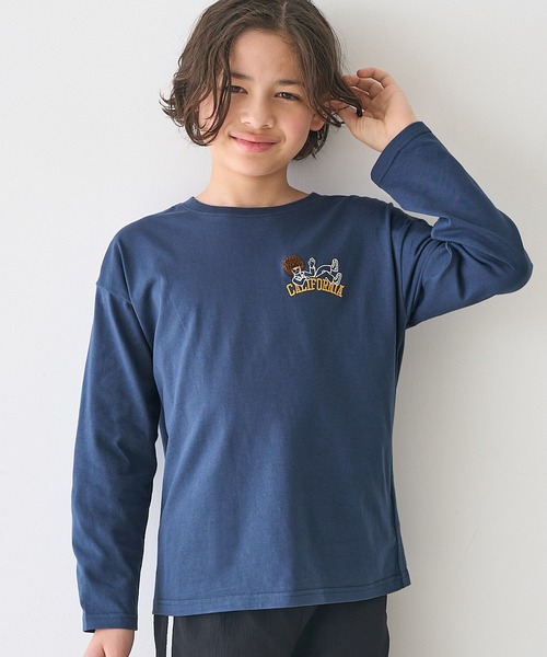 セール】キッズ ワンポイント刺繍長袖Tシャツ（Tシャツ