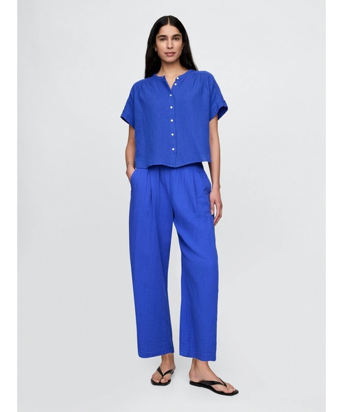 GAP（ギャップ）の「クリンクルガーゼ イージー バレルパンツ（その他パンツ・レディース・ブラック/ブラウン/ピンク/ブルー/グリーン・XXS/M/L/XS/S）」の14枚目の写真