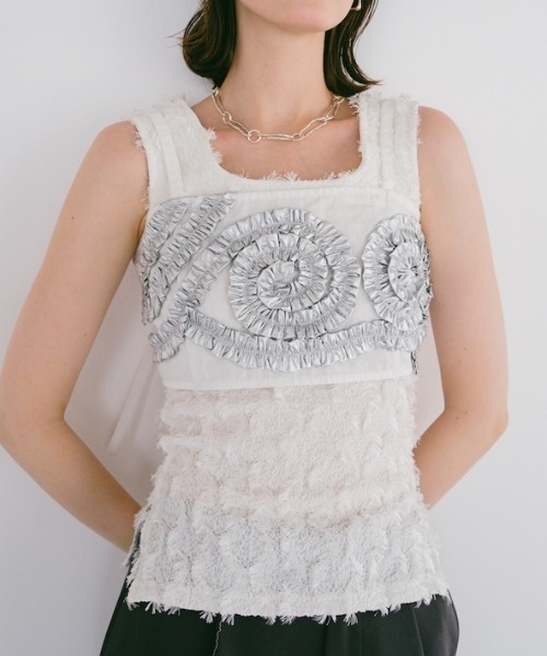 sahara（サハラ）の「Gathering Tape Bustier/ギャザーテープビスチェ（その他トップス・レディース・ブラック/ゴールド/シルバー・FREE）」の2枚目の写真