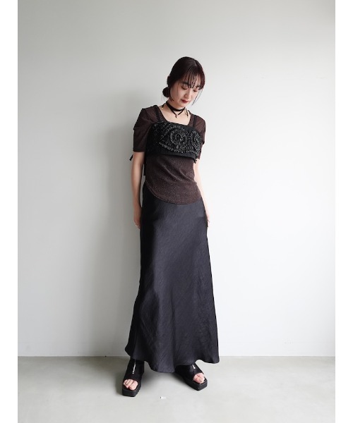 sahara（サハラ）の「Gathering Tape Bustier/ギャザーテープビスチェ（その他トップス・レディース・ブラック/ゴールド/シルバー・FREE）」の9枚目の写真