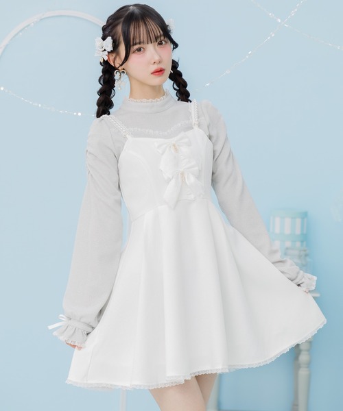 クラシカルリボンジャンパースカート（ブルー×オフ白） BABYクラシカルシリーズ | BABY, THE STARS SHINE BRIGHT