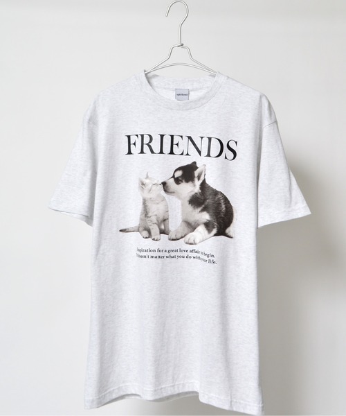 spiritoso(スピリトーゾ)の「【spiritoso】FRIENDS シートプリントTシャツ(Tシャツ/カットソー・レディース・アッシュグレー/ホワイト/オートミール・LARGE)」の4枚目の写真