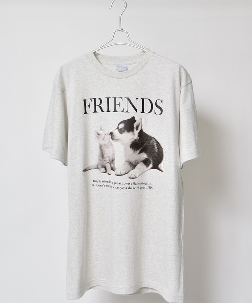 spiritoso(スピリトーゾ)の「【spiritoso】FRIENDS シートプリントTシャツ(Tシャツ/カットソー・レディース・アッシュグレー/ホワイト/オートミール・LARGE)」の6枚目の写真