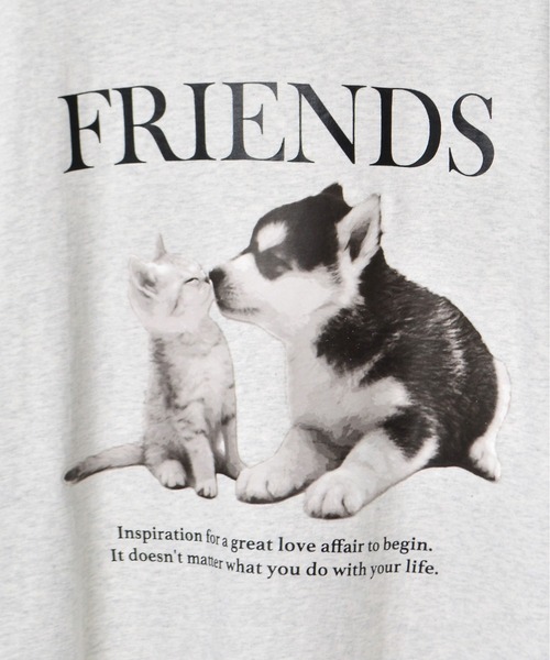 spiritoso(スピリトーゾ)の「【spiritoso】FRIENDS シートプリントTシャツ(Tシャツ/カットソー・レディース・アッシュグレー/ホワイト/オートミール・LARGE)」の7枚目の写真