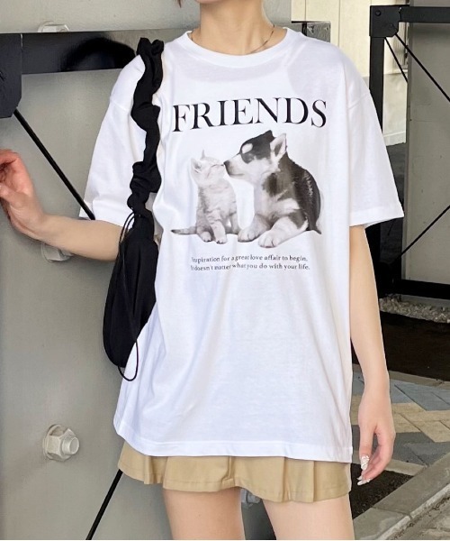 spiritoso(スピリトーゾ)の「【spiritoso】FRIENDS シートプリントTシャツ(Tシャツ/カットソー・レディース・アッシュグレー/ホワイト/オートミール・LARGE)」の18枚目の写真