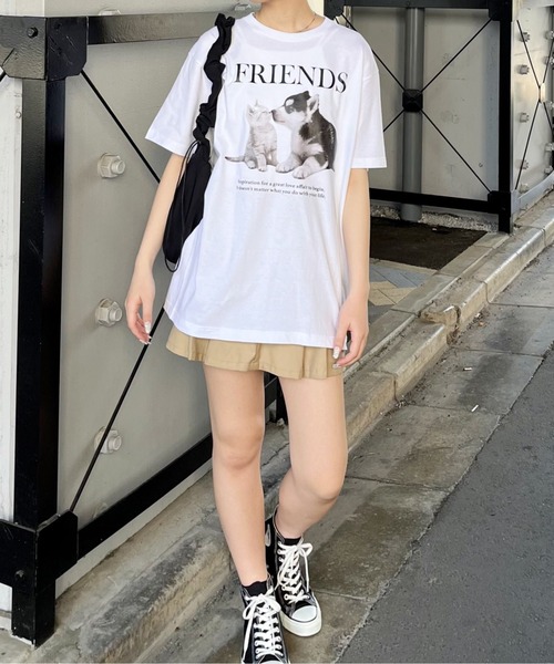 spiritoso(スピリトーゾ)の「【spiritoso】FRIENDS シートプリントTシャツ(Tシャツ/カットソー・レディース・アッシュグレー/ホワイト/オートミール・LARGE)」の20枚目の写真