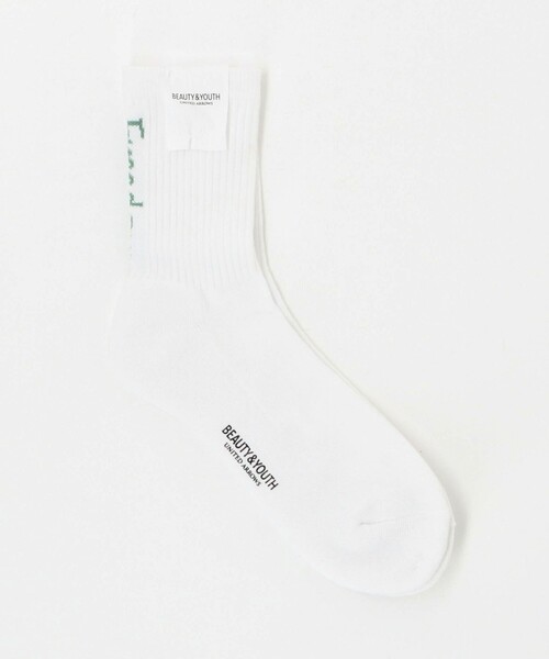 BEAUTY&YOUTH UNITED ARROWS（ビューティーアンドユースユナイテッドアローズ）の「フリーダム スタンダード ロゴ ソックス（ソックス/靴下・メンズ・イエロー/オフホワイト/ターコイズブルー/ブラック/ホワイト・FREE）」の2枚目の写真