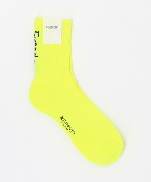 BEAUTY&YOUTH UNITED ARROWS（ビューティーアンドユースユナイテッドアローズ）の「フリーダム スタンダード ロゴ ソックス（ソックス/靴下・メンズ・イエロー/オフホワイト/ターコイズブルー/ブラック/ホワイト・FREE）」の5枚目の写真