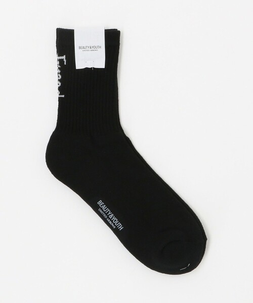BEAUTY&YOUTH UNITED ARROWS（ビューティーアンドユースユナイテッドアローズ）の「フリーダム スタンダード ロゴ ソックス（ソックス/靴下・メンズ・イエロー/オフホワイト/ターコイズブルー/ブラック/ホワイト・FREE）」の3枚目の写真