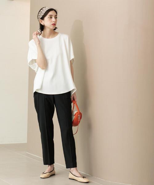 OPAQUE.CLIP（オペークドットクリップ）の「ストレッチリネンライク美脚テーパードパンツ【洗濯機洗い可/吸水速乾】（その他パンツ・レディース・ピンク/ネイビー/ブラック/ブラウン系その他・36/38/40/42）」の18枚目の写真