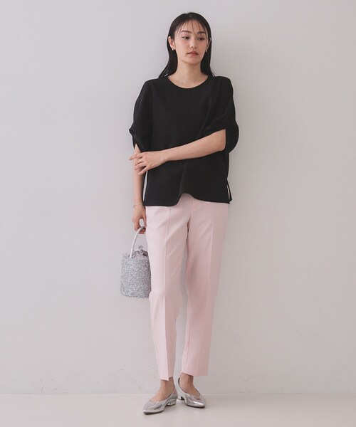 OPAQUE.CLIP（オペークドットクリップ）の「ストレッチリネンライク美脚テーパードパンツ【洗濯機洗い可/吸水速乾】（その他パンツ・レディース・ピンク/ネイビー/ブラック/ブラウン系その他・36/38/40/42）」の11枚目の写真