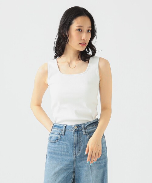 B:MING by BEAMS（ビーミングバイビームス）の「タンク ブラトップ（S～M）（タンクトップ・レディース・オフホワイト/ブラック/ブラウン系その他2・MEDIUM/SMALL）」の2枚目の写真