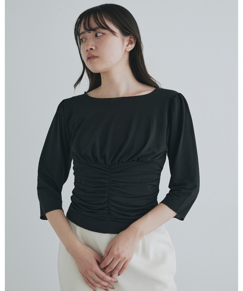 kiehtova（キエトヴァ）の「【kiehtova】MOIST GATHER BUSTIER TEE/モイスト ギャザー　ビスチェ ティー（Tシャツ/カットソー・レディース・ブラック/ホワイト・FREE）」の17枚目の写真
