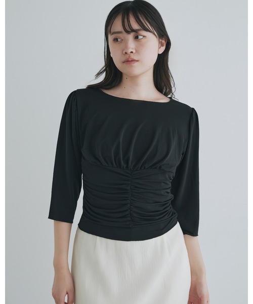 kiehtova（キエトヴァ）の「【kiehtova】MOIST GATHER BUSTIER TEE/モイスト ギャザー　ビスチェ ティー（Tシャツ/カットソー・レディース・ブラック/ホワイト・FREE）」の18枚目の写真