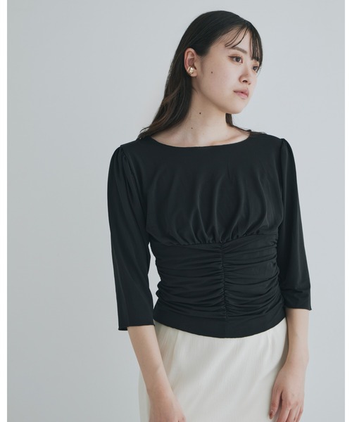 kiehtova（キエトヴァ）の「【kiehtova】MOIST GATHER BUSTIER TEE/モイスト ギャザー　ビスチェ ティー（Tシャツ/カットソー・レディース・ブラック/ホワイト・FREE）」の19枚目の写真