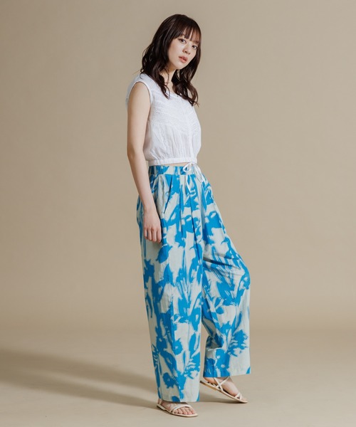 シルク パンツ WEB限定カラーあり・洗える】T/Rアルガンシルク ワイド パンツ
