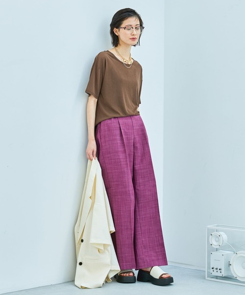 美品☆JURGENLEHL☆麻 タックパンツ イージーパンツ