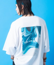 a.p.o.v. バックマーブルボックスビッグプリントオーバーサイズTシャツ