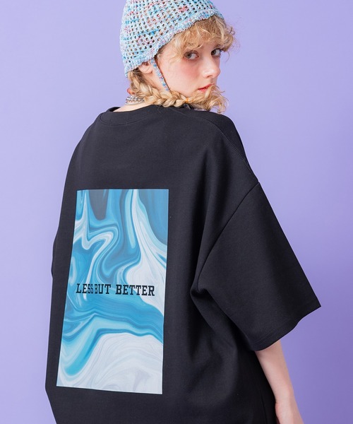 a.p.o.v.(エーピーオービー)の「a.p.o.v. バックマーブルボックスビッグプリントオーバーサイズTシャツ(Tシャツ/カットソー・メンズ・ブラック/ホワイト・ONESIZE)」の1枚目の写真
