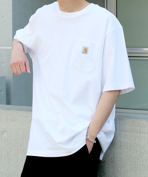 Carhartt(カーハート)の「/carhartt/カーハート Workwear 1/2-Sleeve T-Shirts ビッグシルエット ポケット半袖 ロゴ Tシャツ トップス K87(Tシャツ/カットソー・メンズ・チャコールグレー/ヘザーグレー/ネイビー/グリーン系その他2/ベージュ/オリーブ/ダークオリーブ/ブラック/ブルー/ホワイト・XL/M/L/S)」の2枚目の写真