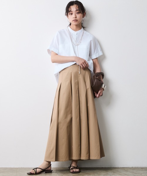 CHIC STYLE(シックスタイル)の「レーヨン麻チュニックシャツ<大きいサイズ有>シックスタイル(シャツ/ブラウス・レディース・オフホワイト/ベージュ・L/M/5L/4L/3L/LL)」の6枚目の写真