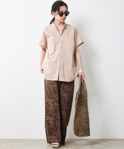 CHIC STYLE(シックスタイル)の「レーヨン麻チュニックシャツ<大きいサイズ有>シックスタイル(シャツ/ブラウス・レディース・オフホワイト/ベージュ・L/M/5L/4L/3L/LL)」の7枚目の写真