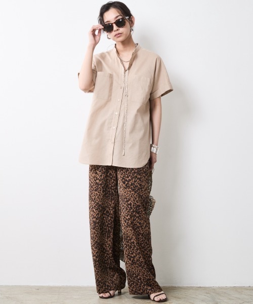 CHIC STYLE(シックスタイル)の「レーヨン麻チュニックシャツ<大きいサイズ有>シックスタイル(シャツ/ブラウス・レディース・オフホワイト/ベージュ・L/M/5L/4L/3L/LL)」の8枚目の写真