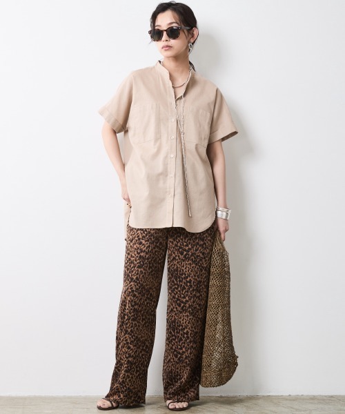 CHIC STYLE(シックスタイル)の「レーヨン麻チュニックシャツ<大きいサイズ有>シックスタイル(シャツ/ブラウス・レディース・オフホワイト/ベージュ・L/M/5L/4L/3L/LL)」の9枚目の写真