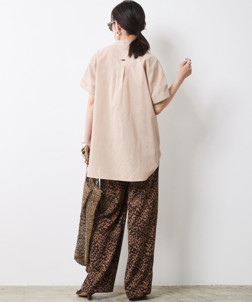 CHIC STYLE（シックスタイル）の「レーヨン麻チュニックシャツ