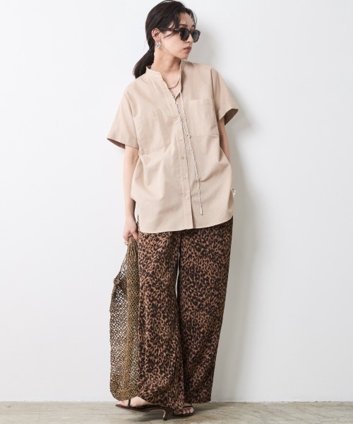 CHIC STYLE(シックスタイル)の「レーヨン麻チュニックシャツ<大きいサイズ有>シックスタイル(シャツ/ブラウス・レディース・オフホワイト/ベージュ・L/M/5L/4L/3L/LL)」の12枚目の写真