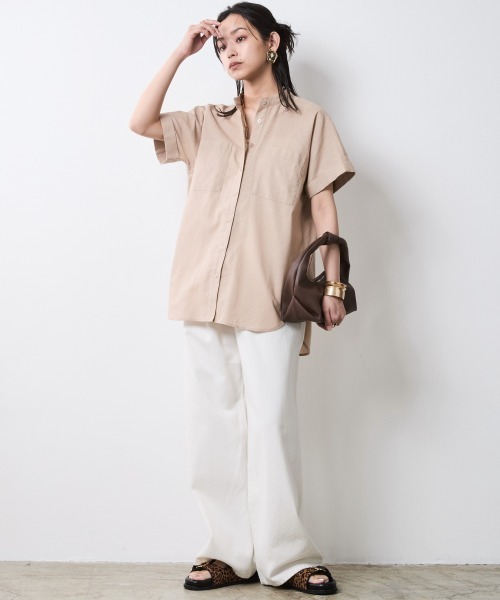 CHIC STYLE(シックスタイル)の「レーヨン麻チュニックシャツ<大きいサイズ有>シックスタイル(シャツ/ブラウス・レディース・オフホワイト/ベージュ・L/M/5L/4L/3L/LL)」の21枚目の写真