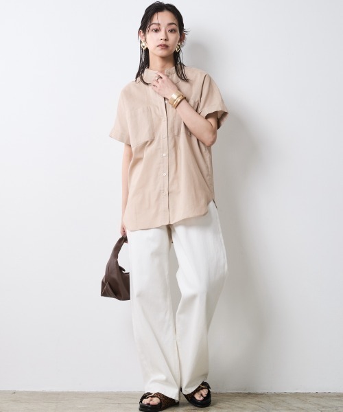 CHIC STYLE(シックスタイル)の「レーヨン麻チュニックシャツ<大きいサイズ有>シックスタイル(シャツ/ブラウス・レディース・オフホワイト/ベージュ・L/M/5L/4L/3L/LL)」の22枚目の写真