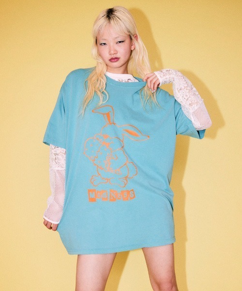 Candy Stripper(キャンディストリッパー)の「MAD NESS BIG Tシャツ(Tシャツ/カットソー・レディース・オフホワイト/ミント/ブラック・FREE)」の5枚目の写真