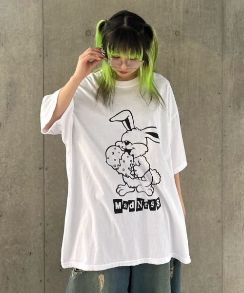 Candy Stripper(キャンディストリッパー)の「MAD NESS BIG Tシャツ(Tシャツ/カットソー・レディース・オフホワイト/ミント/ブラック・FREE)」の9枚目の写真