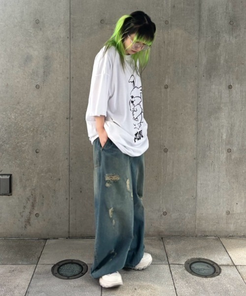 Candy Stripper(キャンディストリッパー)の「MAD NESS BIG Tシャツ(Tシャツ/カットソー・レディース・オフホワイト/ミント/ブラック・FREE)」の12枚目の写真