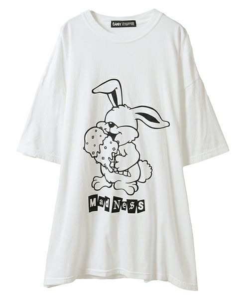 Candy Stripper(キャンディストリッパー)の「MAD NESS BIG Tシャツ(Tシャツ/カットソー・レディース・オフホワイト/ミント/ブラック・FREE)」の13枚目の写真